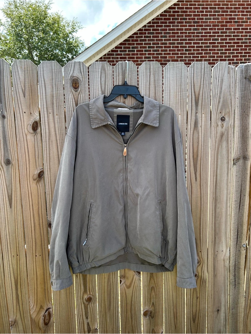 London Fog Men's Zip-Front Windbreaker in Taupe